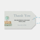 Bedankt Adventure Wereldkaart Baby shower Cadeaulabel (Voorkant (Horizontaal))