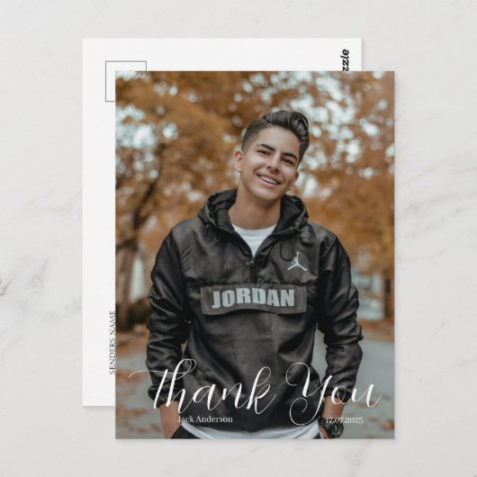 Bedankt afstudeeransichtkaart briefkaart (Voorkant / Achterkant)