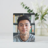 Bedankt afstuderen aangepaste foto 1 briefkaart (Staand voorkant)