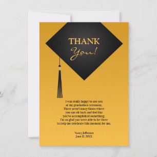 Bedankt Afstuderen zwart Pet Kaart