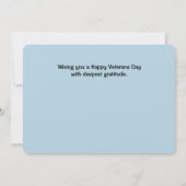 Bedankt American Flag Veterans Day Flat Kaart (Achterkant)