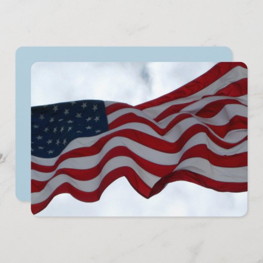 Bedankt American Flag Veterans Day Flat Kaart (Voorkant / Achterkant)