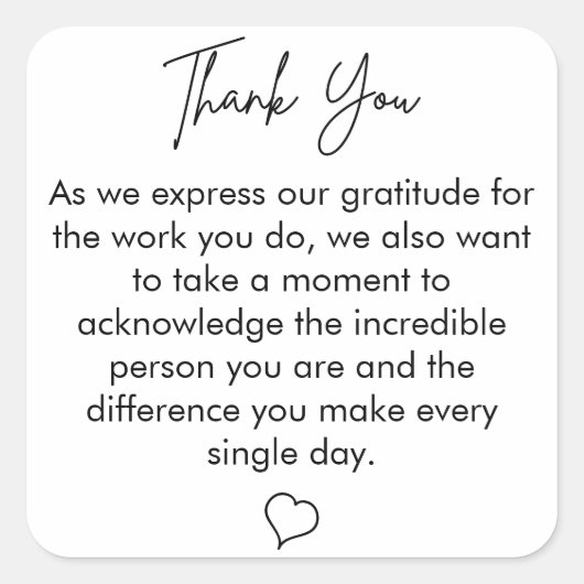 Bedankt appreciatie Administratieve professionals Vierkante Sticker (Voorkant)