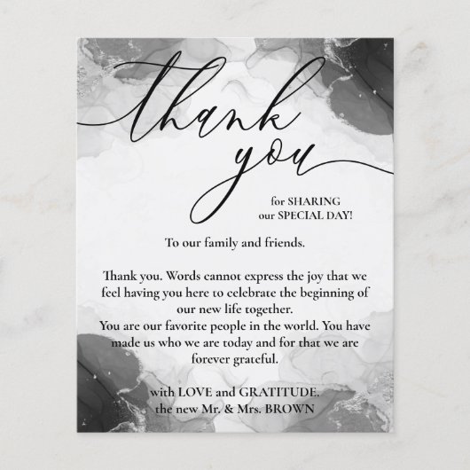 Bedankt aquarel handtekening aangepaste foto's flyer (Voorkant)