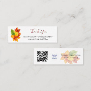 Bedankt Autumn Artistieke kortingscode QR Invoegen Mini Visitekaartje