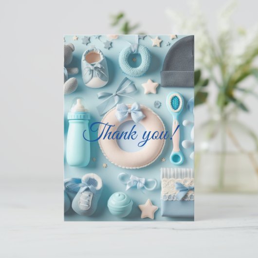 Bedankt Baby Boy Kaarten (Staand voorkant)