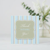 Bedankt Baby Boy Shower Flat Kaart (Staand voorkant)