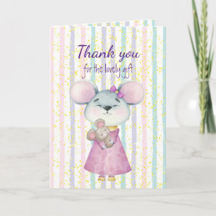 Bedankt Baby Cadeau Leuk Muis Dier Kaart