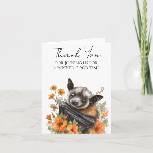 Bedankt Baby shower Bat Halloween (Voorkant)