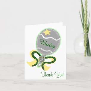 Bedankt Baby shower Elegant Rattle