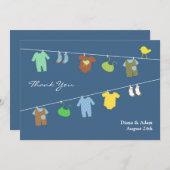 Bedankt Baby shower Flat Kaart (Voorkant / Achterkant)