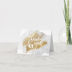 BEDANKT Baby shower Grijs Goud Neutraal Waterverf