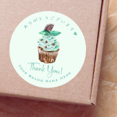 Bedankt Bakkerij Cupcake Chocolate Mint Elegant Ronde Sticker