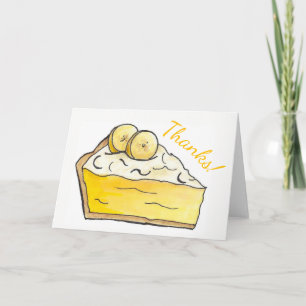 Bedankt! Banana Cream Pie Slice Dessert Foodie Foo Bedankkaart