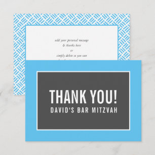 BEDANKT BAR MITZVAH minimalistisch rooster blauw g
