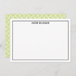 BEDANKT BAR MITZVAH modern effen grid limoen zwart