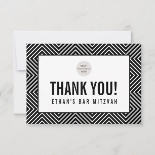 BEDANKT BAR MITZVAH modern geometrisch zwart rood