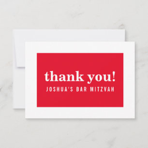 BEDANKT BAR MITZVAH modern minimalistisch vet rood