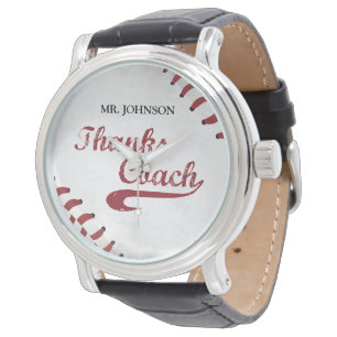 Bedankt Baseball Coach Large Grunge Baseball Horloge