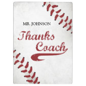 Bedankt Baseball Coach Large Grunge Baseball Klembord (Achterkant)