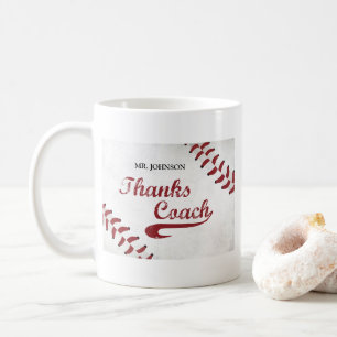 Bedankt Baseball Coach Large Grunge Baseball Koffiemok
