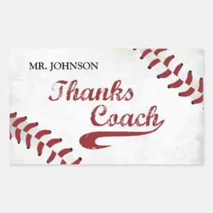 Bedankt Baseball Coach Large Grunge Baseball Rechthoekige Sticker