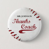 Bedankt Baseball Coach Large Grunge Baseball Ronde Button 5,7 Cm (Voorkant)