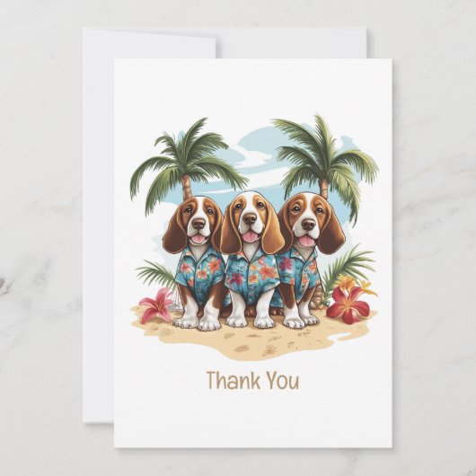 Bedankt Basset Hound Dogs Hawaiian Shirten (Voorkant)