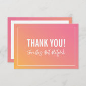 BEDANKT BAT MITZVAH moderne roze gele gradiënt (Voorkant / Achterkant)