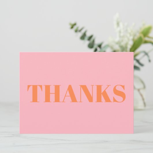 Bedankt, bedankt pastel oranje roze moderne kaart (Staand voorkant)