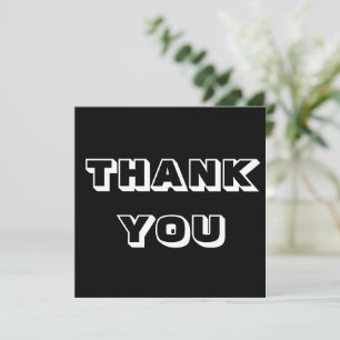 Bedankt, bedankt, zwart wit kaart