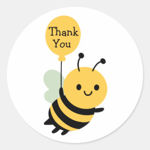 Bedankt Bee Whimsical Ronde Sticker