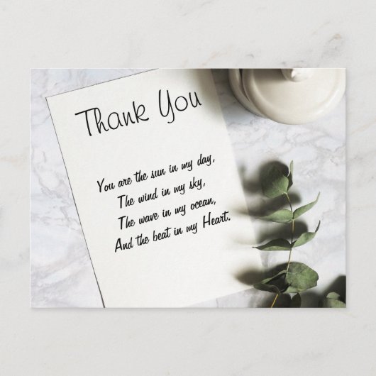 Bedankt begroeten briefkaart (Voorkant)