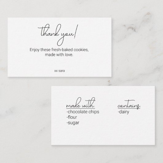 Bedankt Behuizing Kaart voor het bakken (Voorkant / Achterkant)