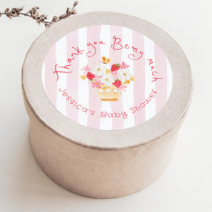 Bedankt Berry Much Whimsical Baby shower Ronde Sticker