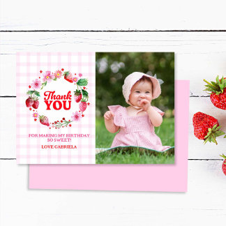 Bedankt Berry Sweet Strawberry verjaardagsfoto