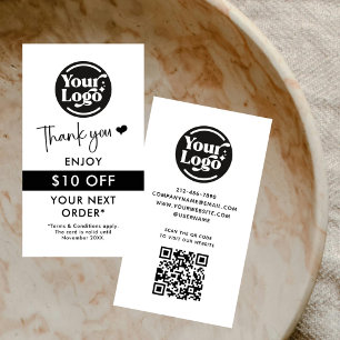 Bedankt Bestel Business Logo QR Code White Retail Kortingskaartje
