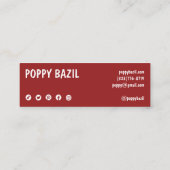 Bedankt Bestel Social Media Iconen XMAS Holiday Mini Visitekaartje (Achterkant)