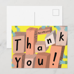 Bedankt Bezorgingen Bezorgbestelling Dozen Verhuiz Briefkaart