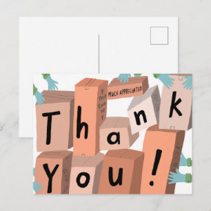 Bedankt Bezorgingen Bezorgbestelling Dozen Verhuiz Briefkaart