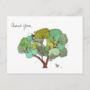 Bedankt Bird and the Bees Waterverf Briefkaart