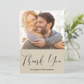 Bedankt Black Modern Script Rustic Photo Afbeeldin (Staand voorkant)