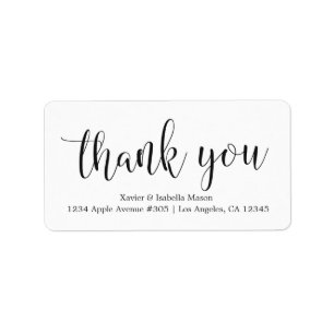 Bedankt Black Script - Aangepaste achtergrondkleur Etiket