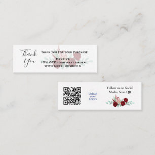 Bedankt Bloemen Kortingscode QR Invoegen Mini Visitekaartje