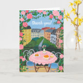 BEDANKT Bloemen Terras Thee Tijd Parijs Kaart (Gele Bloem)