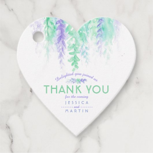 Bedankt bloemenbruiloft abstract of event groen bl bedankjes labels (Voorkant)