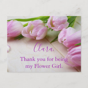 Bedankt Bloemenmeisje Tulips Foto Briefkaart