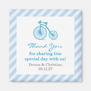 Bedankt Blue Baby shower Favor Magnet Magneet