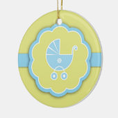 Bedankt Blue Baby shower Favor Ornament (Links)