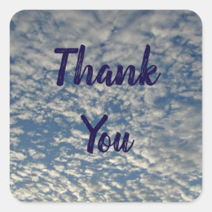 Bedankt Blue Sky White Clouds Foto Vierkante Sticker